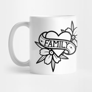 Family tattoo style original on grey Mug